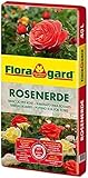 Floragard Rosenerde 40 Liter - torfreduzierte Spezialerde mit Ton für Rosen im Garten und im Kübel