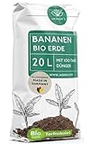 Bananenerde 20 L - Aus 100% nachwachsenden Rohstoffen - Erde für Bananenpflanze - Mit Bananen Dünger und Wurzelaktivator - Plumeria Erde - Bananenstaude, Strelizie, Musa