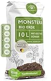 Monstera Erde 10 L - Aus 100% nachwachsenden Rohstoffen - Erde für Monstera Grünpflanzen - Grünpflanzenerde für Monstera Pflanzen