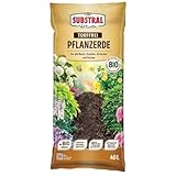 Substral Naturen Pflanzerde Bio & torffrei 40l, für Stauden, Sträucher und Hecken, 3 Monate vorgedüngt