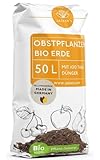 Bio Erde für Obstpflanzen & Obsterde 50 L - Pflanzerde mit 30% weniger Torf - Universalerde - Obst Erde - Erde für Apfelbaum, Kirschen und andere Obstbäume - Erde Garten