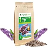 Purgrün® Schmetterlingsflieder-Dünger | Organisch-mineralische Rezeptur | Feinkörniges Krümelgranulat | NPK 5+4+6 | Extra Magnesium für prächtige Blüten | Verbessert die Bodenqualität | 1 kg