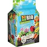 COMPO BIO Universalerde mit Schafwolle mit ca. 50% weniger Gewicht, torffrei - für alle Garten- und Balkonpflanzen sowie Obst- und Gemüsekulturen 50 L