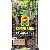 COMPO SANA® Pflanzerde für alle Stauden, Büsche, Hecken sowie Bäume und Dünger für 10 Wochen 50 L