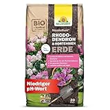 Neudorff NeudoHum HortensienErde – Torffreie Bio-Erde für prächtige Hortensien in Topf und Kübel. Auch für Moorbeetpflanzen geeignet, 20 Liter, Braun