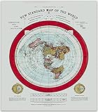 Flat Earth Map - Alexander Gleason'S Neuer Standard Weltkarte | 1892 Flache Erde Kartendruck Vintage -Poster | Antike Kunstwerke Für Wände Klassenzimmerkarte | Flat Earth Heiminnere (40cm x 50cm)